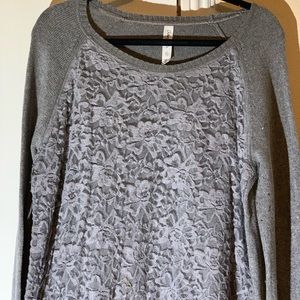 ⛄️Aeropostale Grey Lace Sweater Size XL